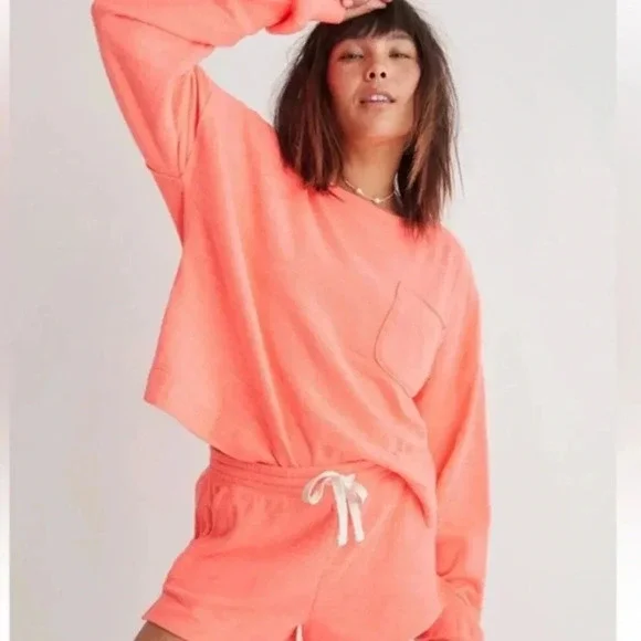 Aerie Endless Summer Oversized Pink Crew Sweatshirt NWT - Picture 1 of 9